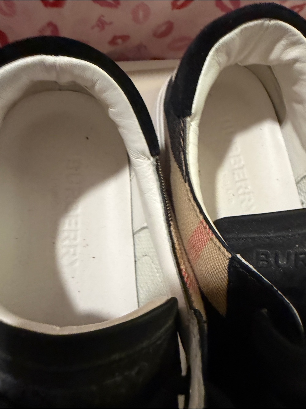 Burberry Black and Beige Check Men’s Athletic Sneakers - Picture 6 of 10